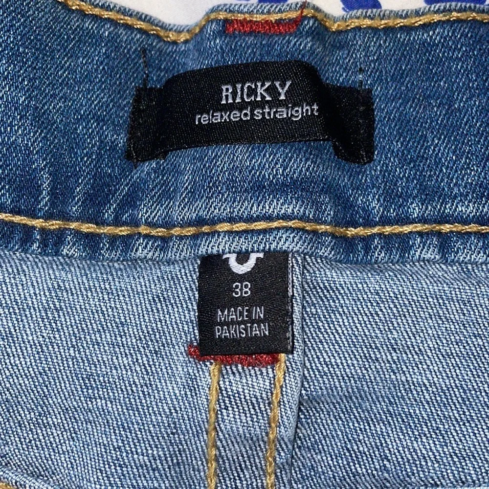 NWT True Religion Ricky Flap Frosted Light, Size 38x33